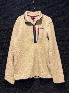 Patagonia Men's Retro Pile Fleece Pullover El Cap Khaki Quarter-Zip Jacket